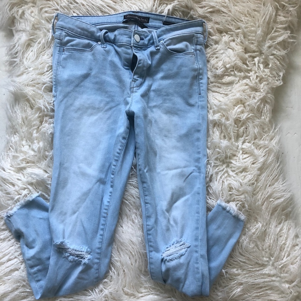 Light blue Abercrombie & Fitch ripped jeans